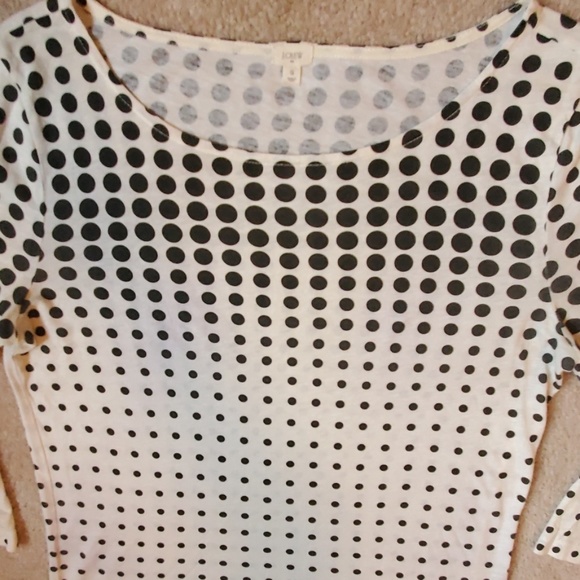 J.CREW size Small cream/black dotted shirt - Picture 7 of 8